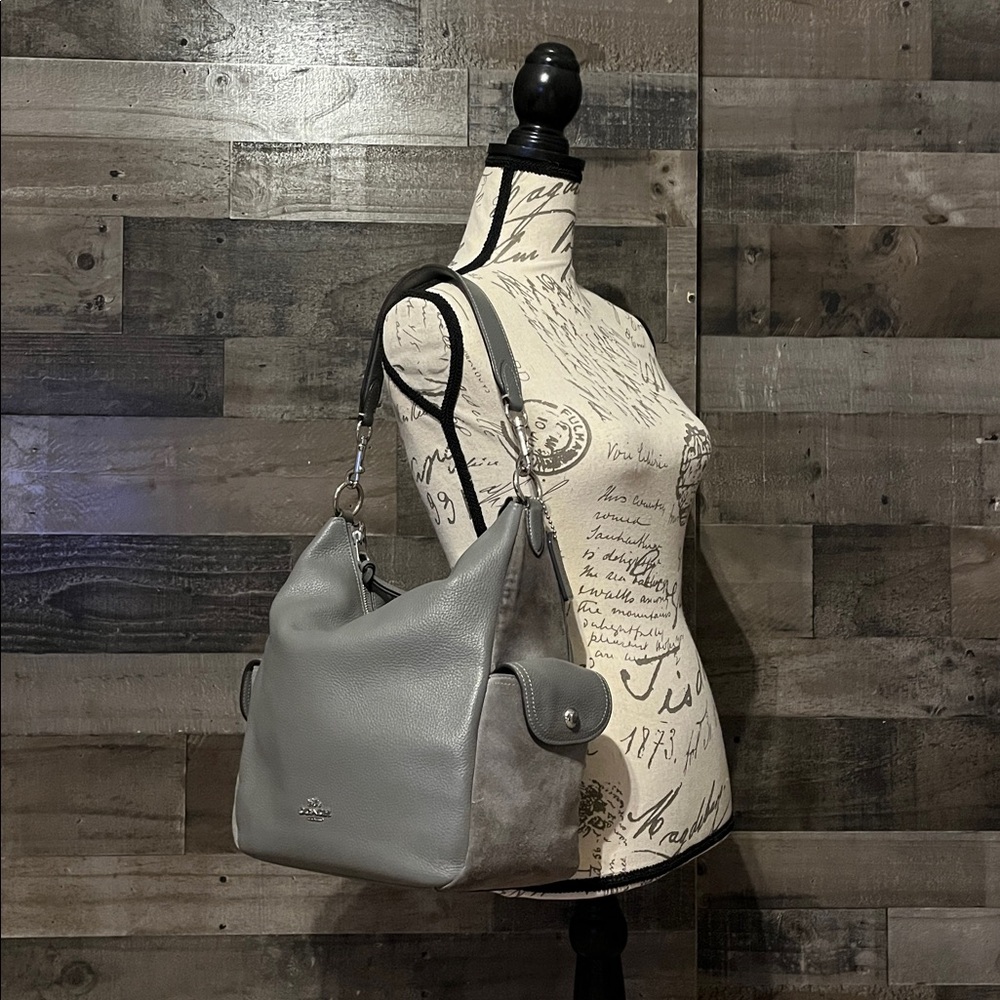 Coach Gray Leather Shoulder Bag